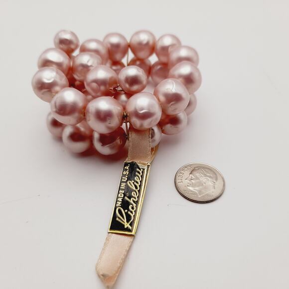 Vintage Richelieu Pink Memory Wire Bracelet, 1950s Original Tag - Picture 8 of 10